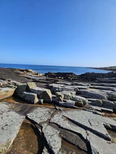 Rocky coastal scenery near Corner House.
